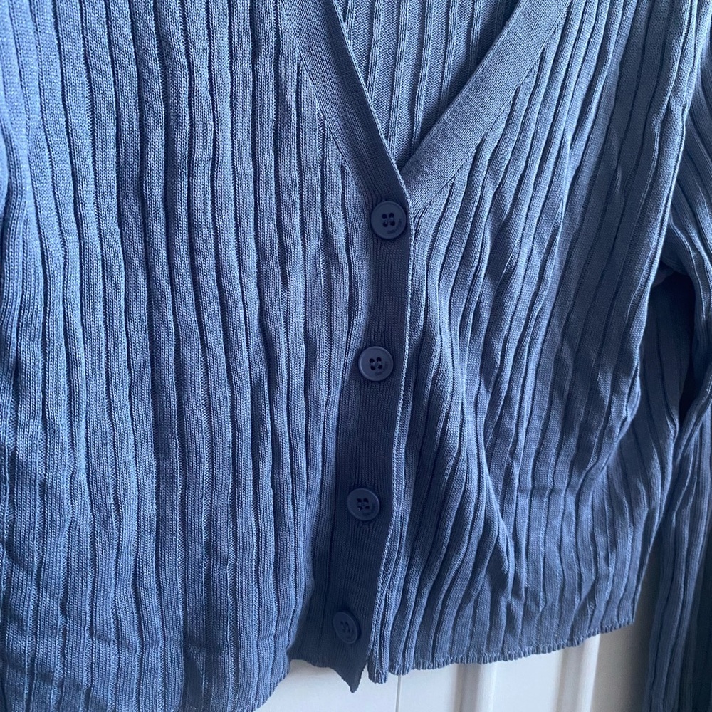 Oak + Fort Lightweight Blue Cardigan (Perfect For Spring Or Summer) - Picture 2 of 4
